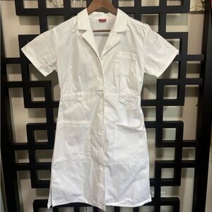 Dickies White Short Sleeve button-up nurse-style dress.